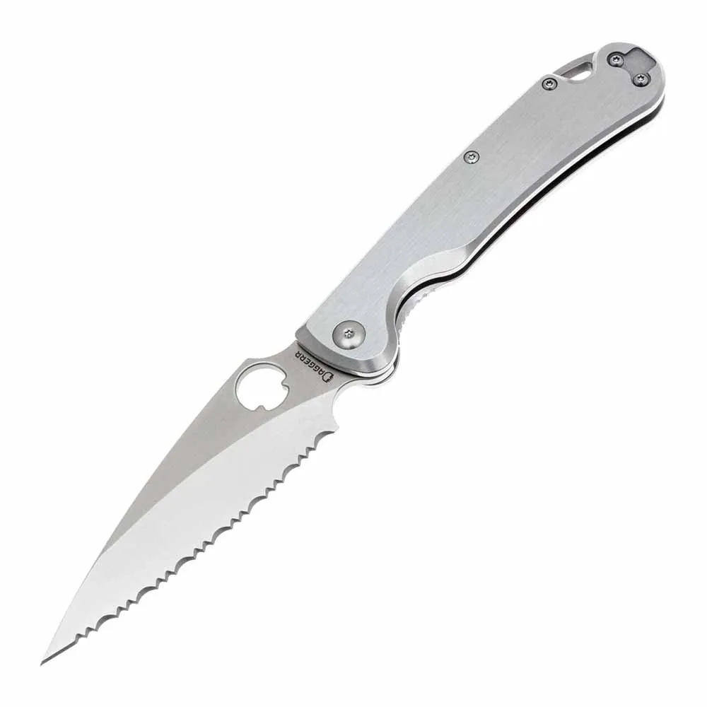 Нож Daggerr Sting, frame lock, satin, full serrated NF