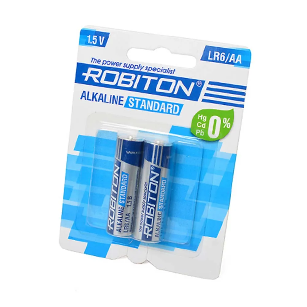 Батарейка пальчиковая ROBITON STANDARD LR6 / AA 2шт
