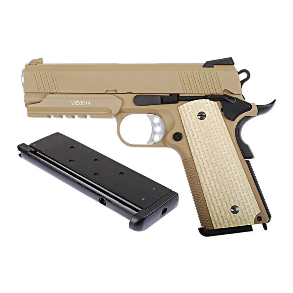Пистолет газовый WE Colt 1911А1 Desert Warrior 4.3, тан