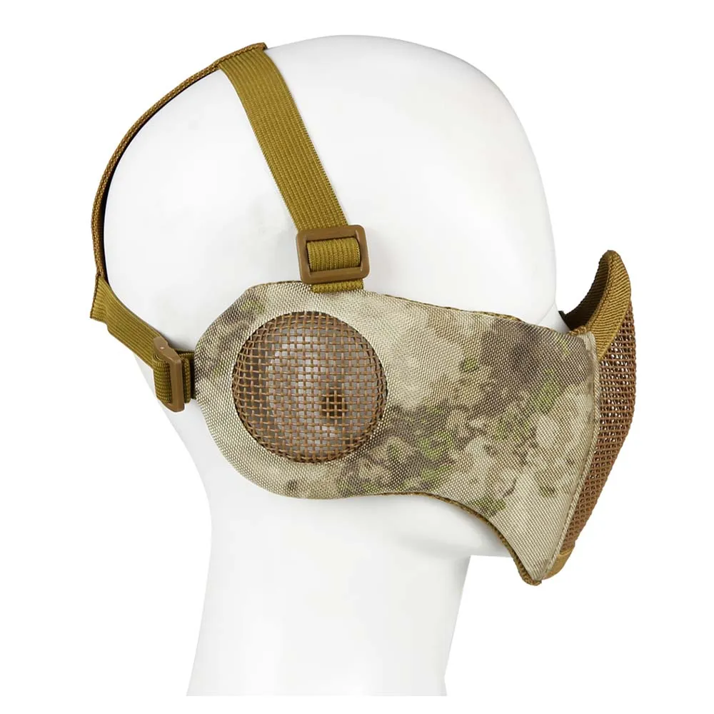 Маска на нижнюю часть лица и уши WOSPORT Tactical Glory Mask, ткань/сетка (Мох)