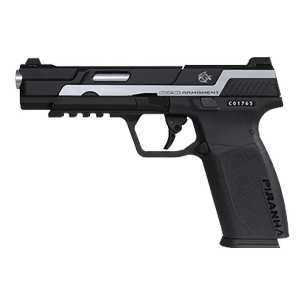 Пистолет газовый G&G Piranha Mk I черный/серебро