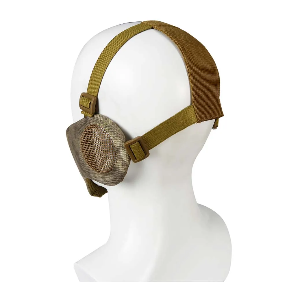 Маска на нижнюю часть лица и уши WOSPORT Tactical Glory Mask, ткань/сетка (Мох)