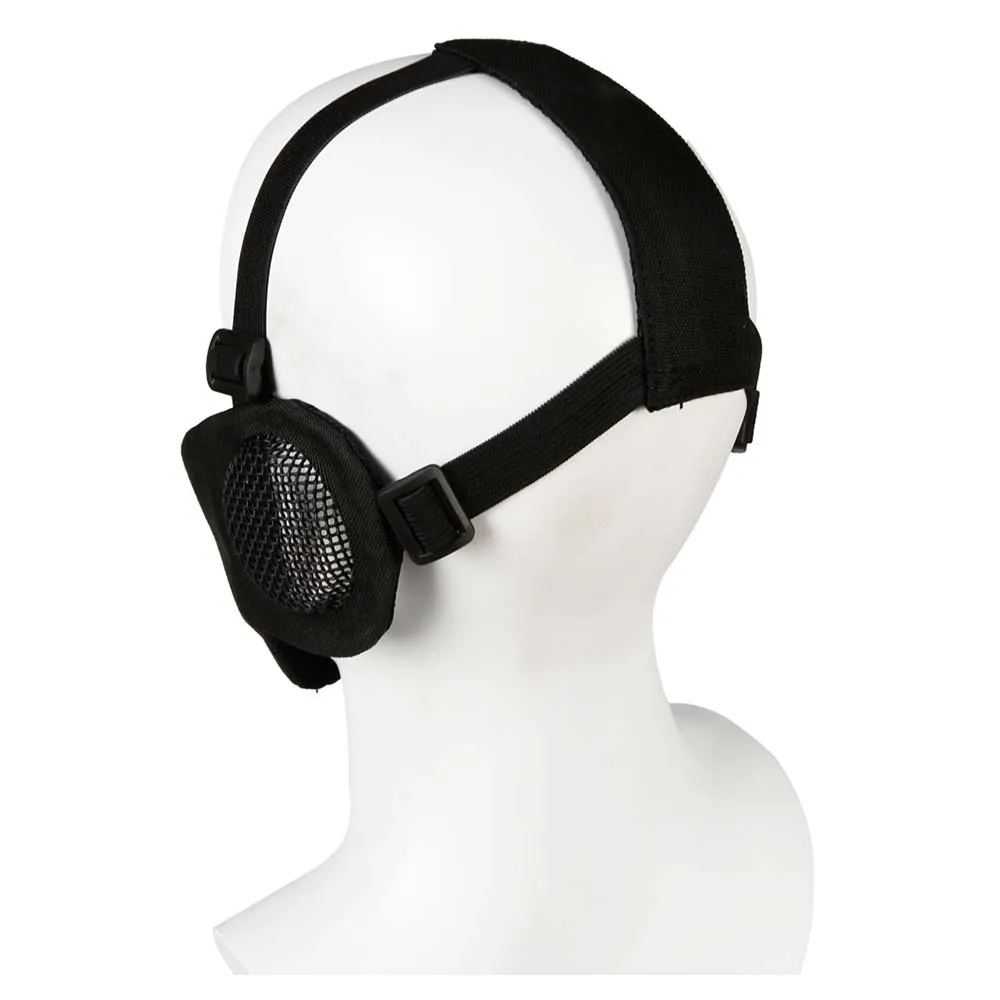 Маска на нижнюю часть лица и уши WOSPORT Tactical Glory Mask, ткань/сетка (Черный)