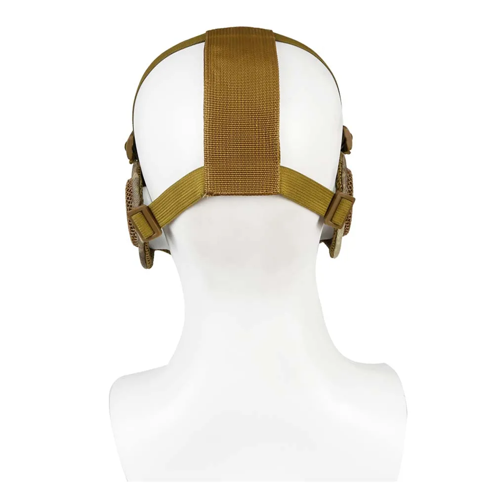 Маска на нижнюю часть лица и уши WOSPORT Tactical Glory Mask, ткань/сетка (Мох)