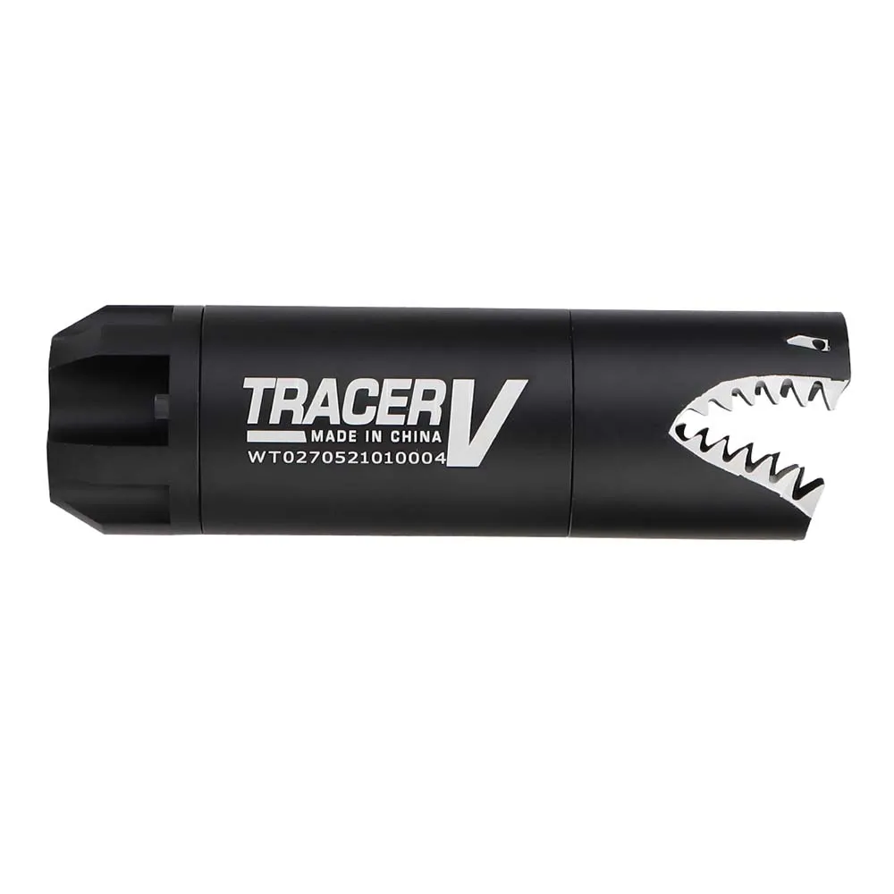Трассерная насадка-глушитель WOSPORT Shark Shape Colorful Lights Tracer, черный