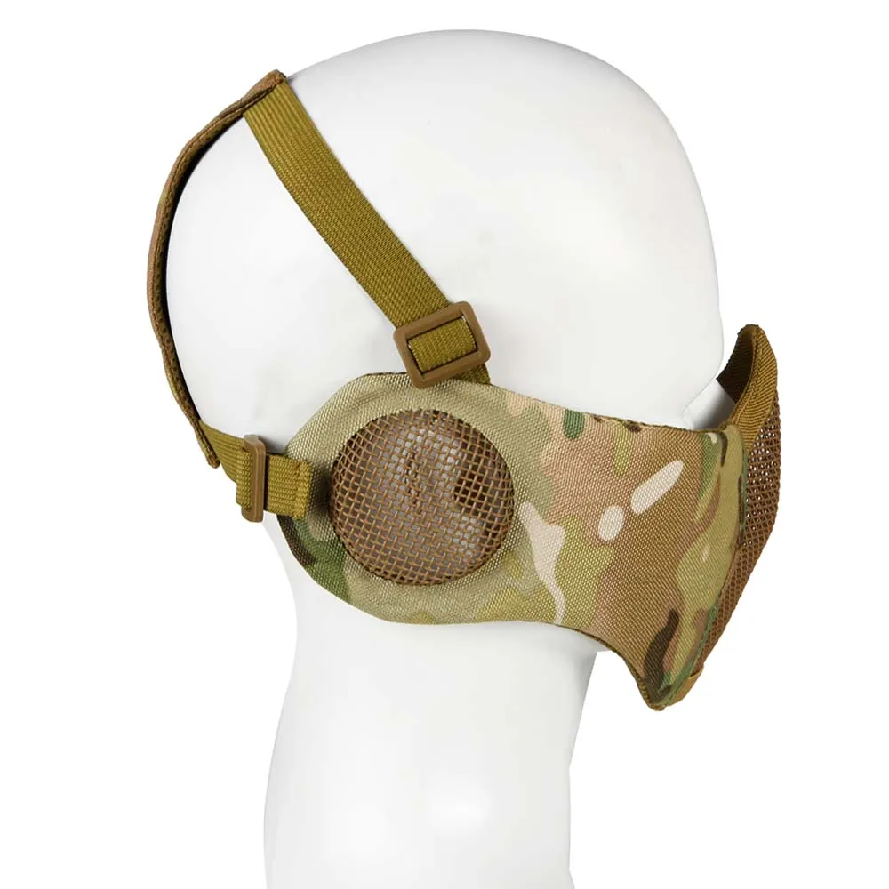 Маска на нижнюю часть лица и уши WOSPORT Tactical Glory Mask, ткань/сетка (Multicam)