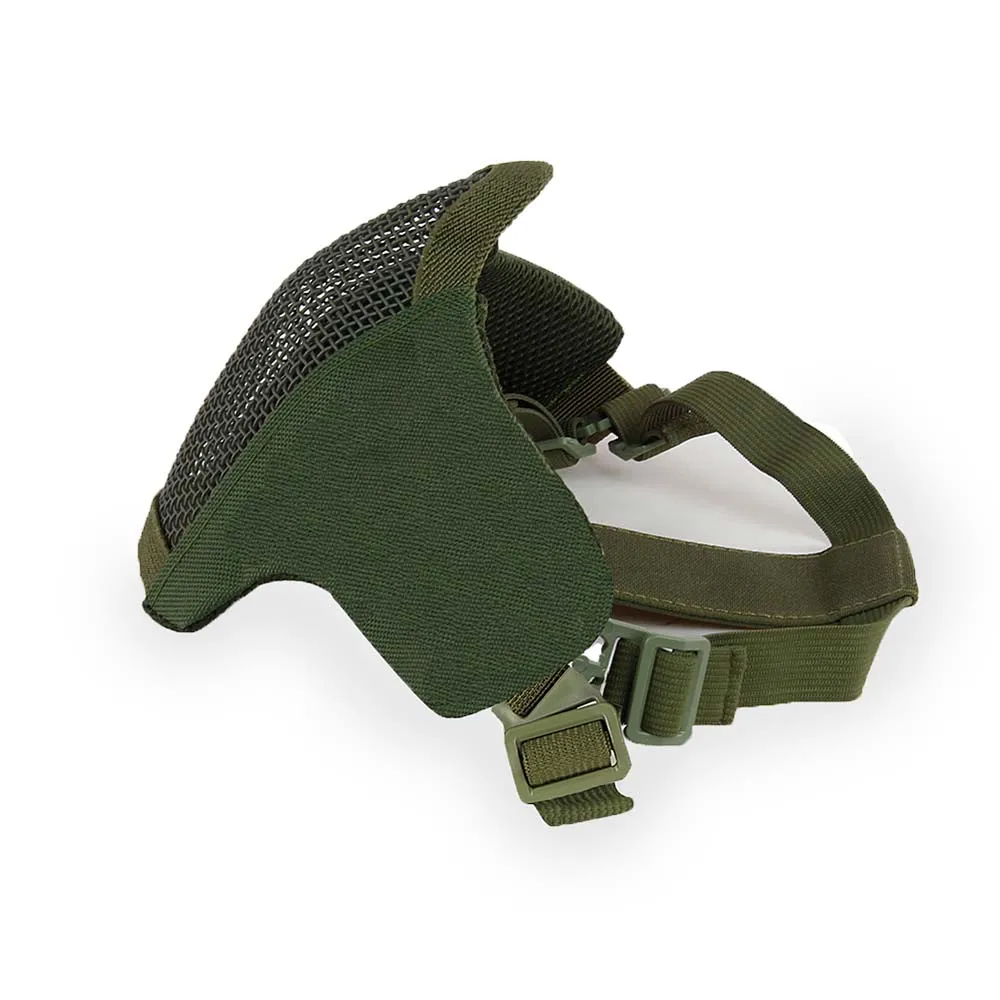 Маска на нижнюю часть лица WOSPORT Steel Mesh Mask, ткань/сетка (Олива)