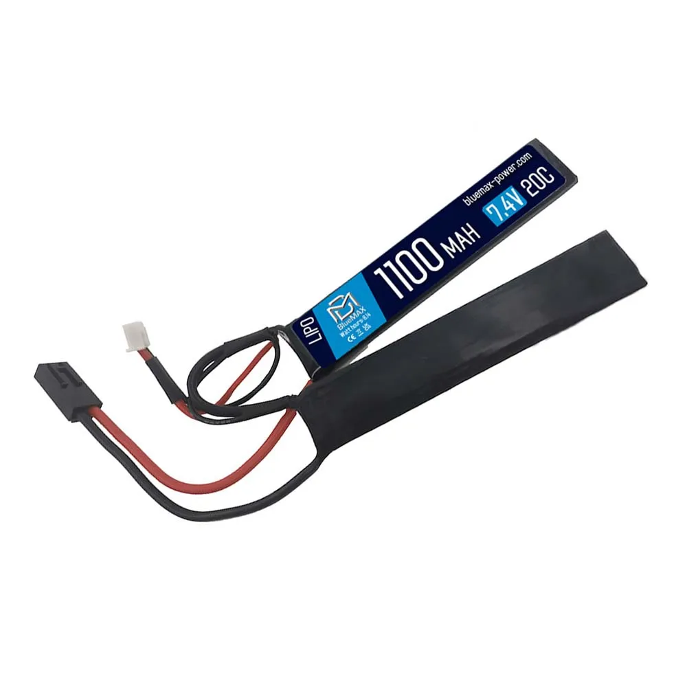 Аккумулятор 7.4В 1100мАч 2-разд LiPo 20С BlueMax мини-разъем /102*21*14