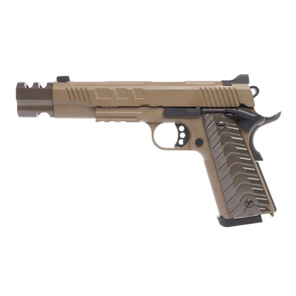 Пистолет газовый KJW Colt M45A1 Style, тан