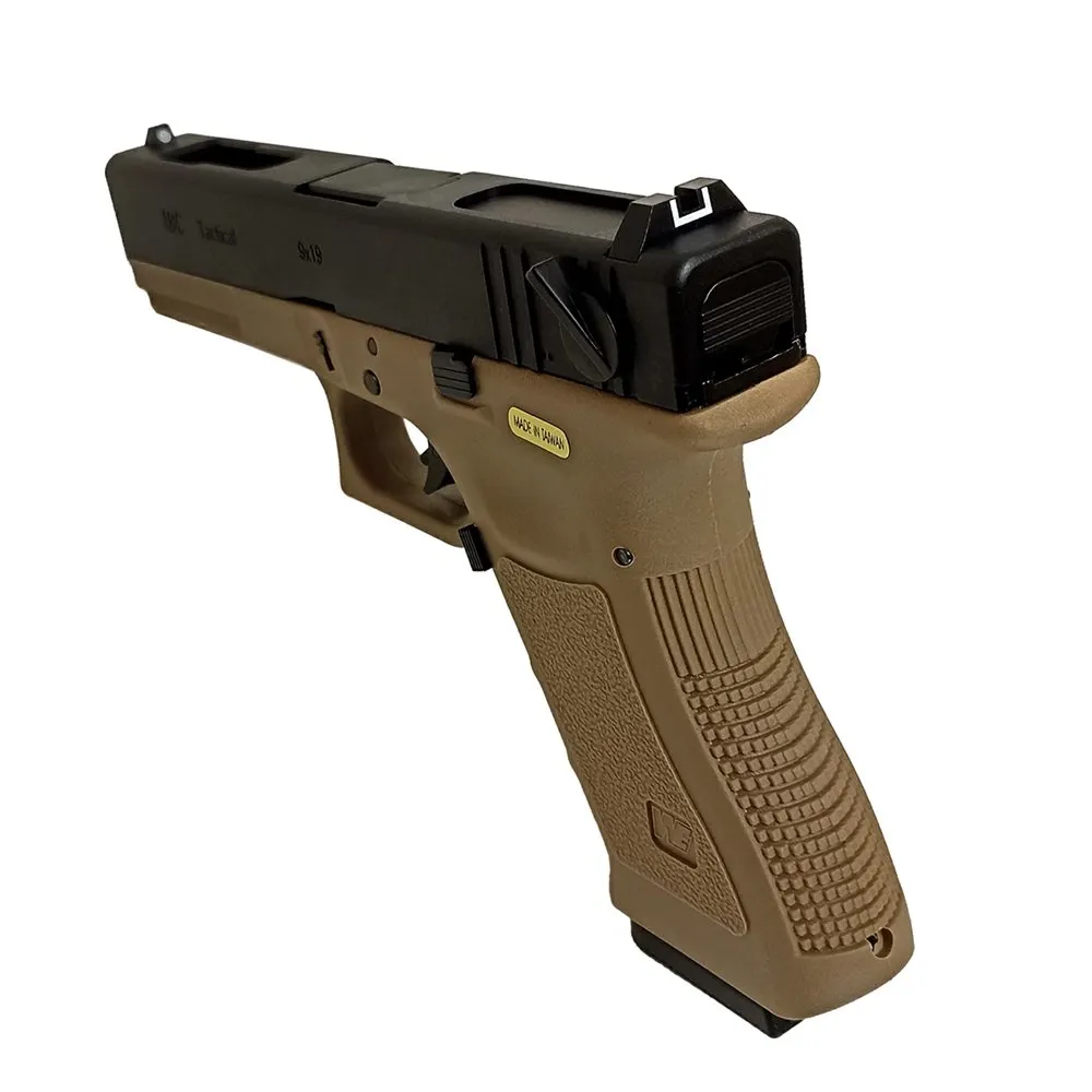 Пистолет газовый WE Glock 18C Gen.3, авто, тан