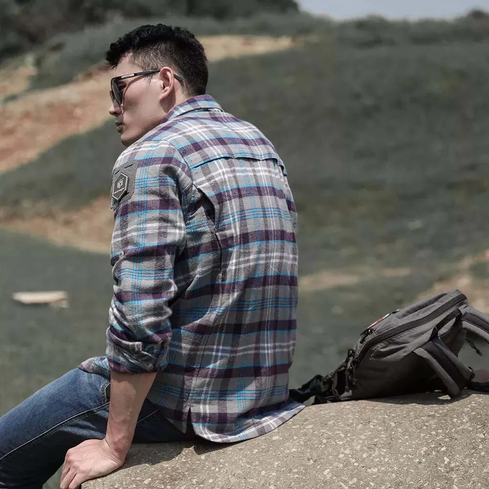 Рубашка EmersonGear Blue Label Longicorn Flannel  (Blue Gray Grid, 2XL)