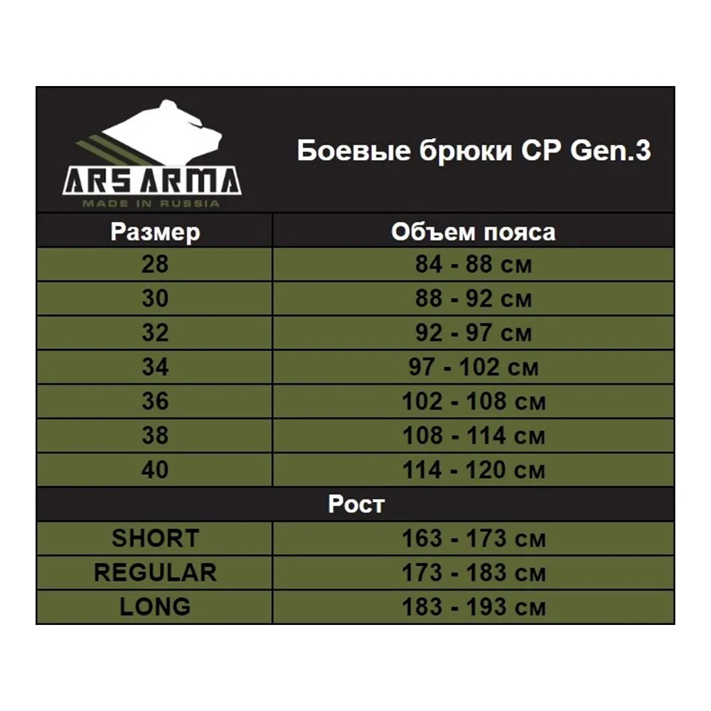 Боевые брюки Ars Arma Gen.3 (Multicam, 38R)
