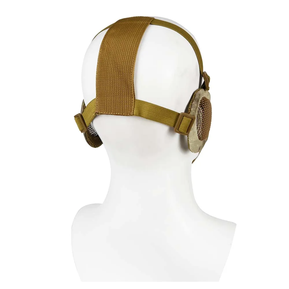 Маска на нижнюю часть лица и уши WOSPORT Tactical Glory Mask, ткань/сетка (Мох)