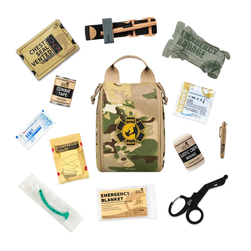 Аптечка Rhino Rescue IFAK Portable (11 предметов в подсумке), мультикам
