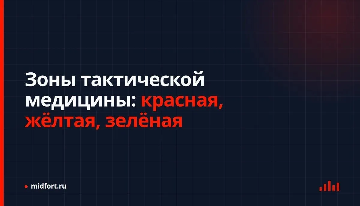Зоны тактической медицины: красная, жёлтая, зелёная