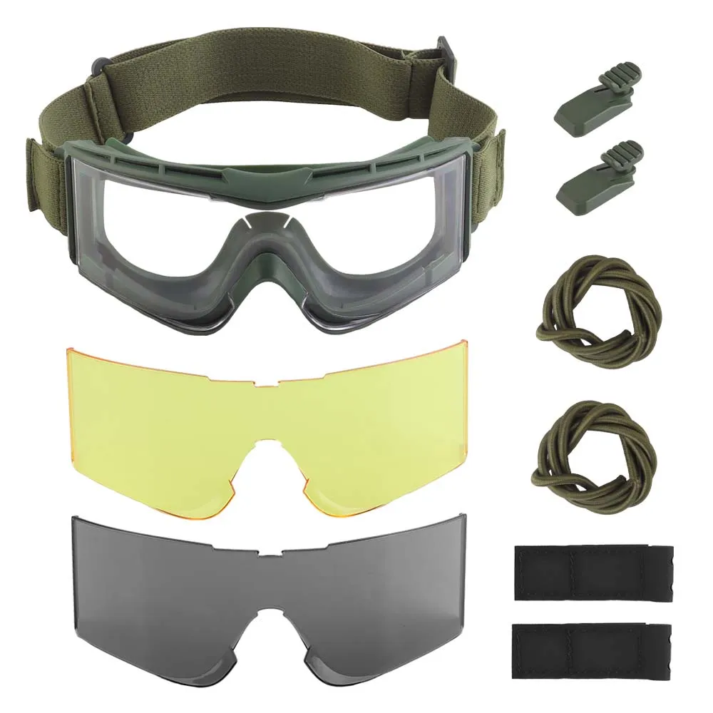 Очки тактические WOSPORT W810 Tactical Goggle Set 3 линзы (Олива)