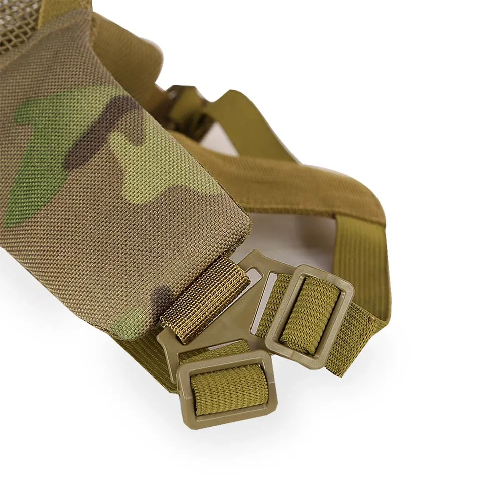 Маска на нижнюю часть лица WOSPORT Steel Mesh Mask, ткань/сетка (Multicam)