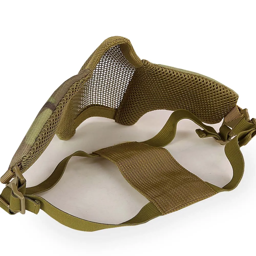Маска на нижнюю часть лица WOSPORT Steel Mesh Mask, ткань/сетка (Multicam)