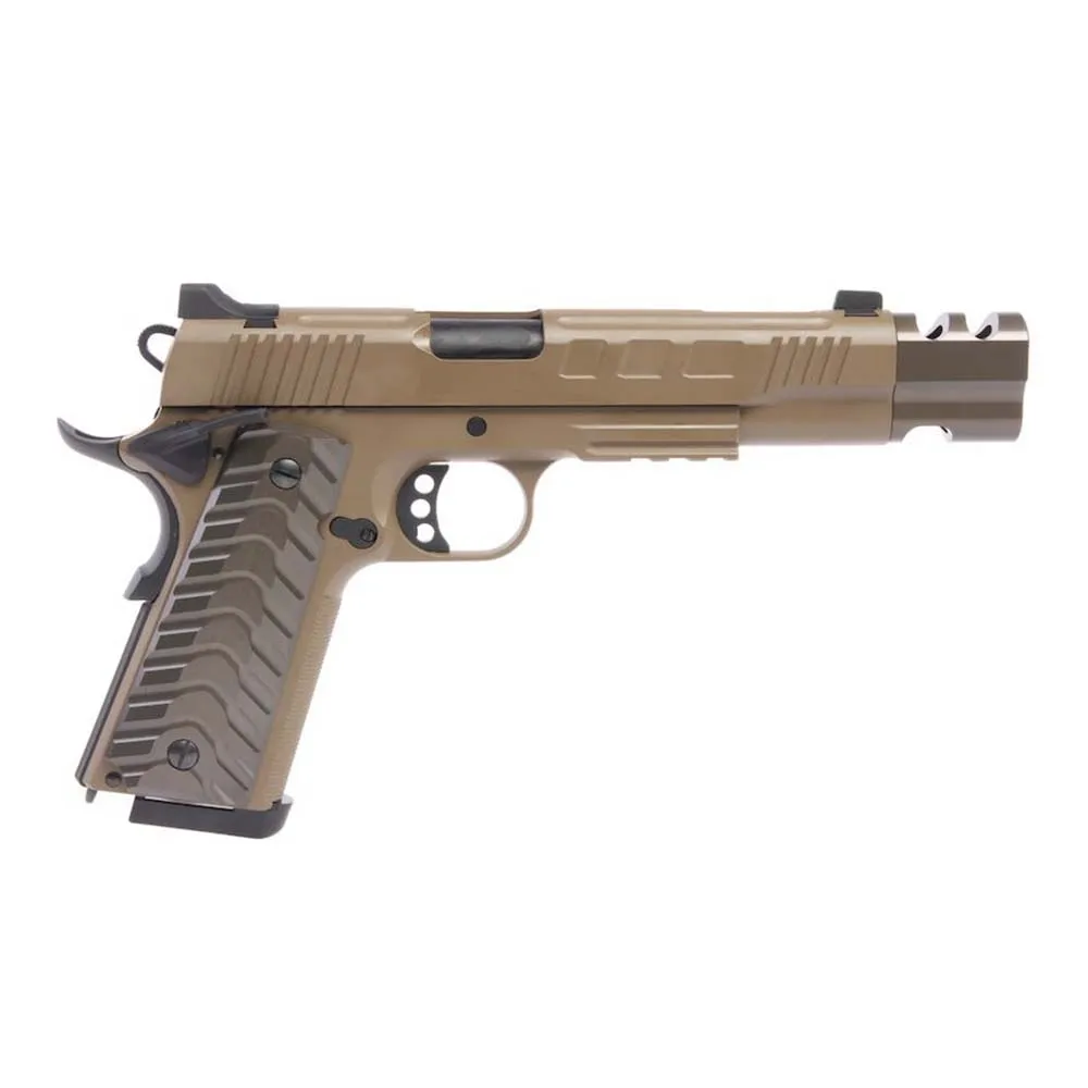 Пистолет газовый KJW Colt M45A1 Style, тан