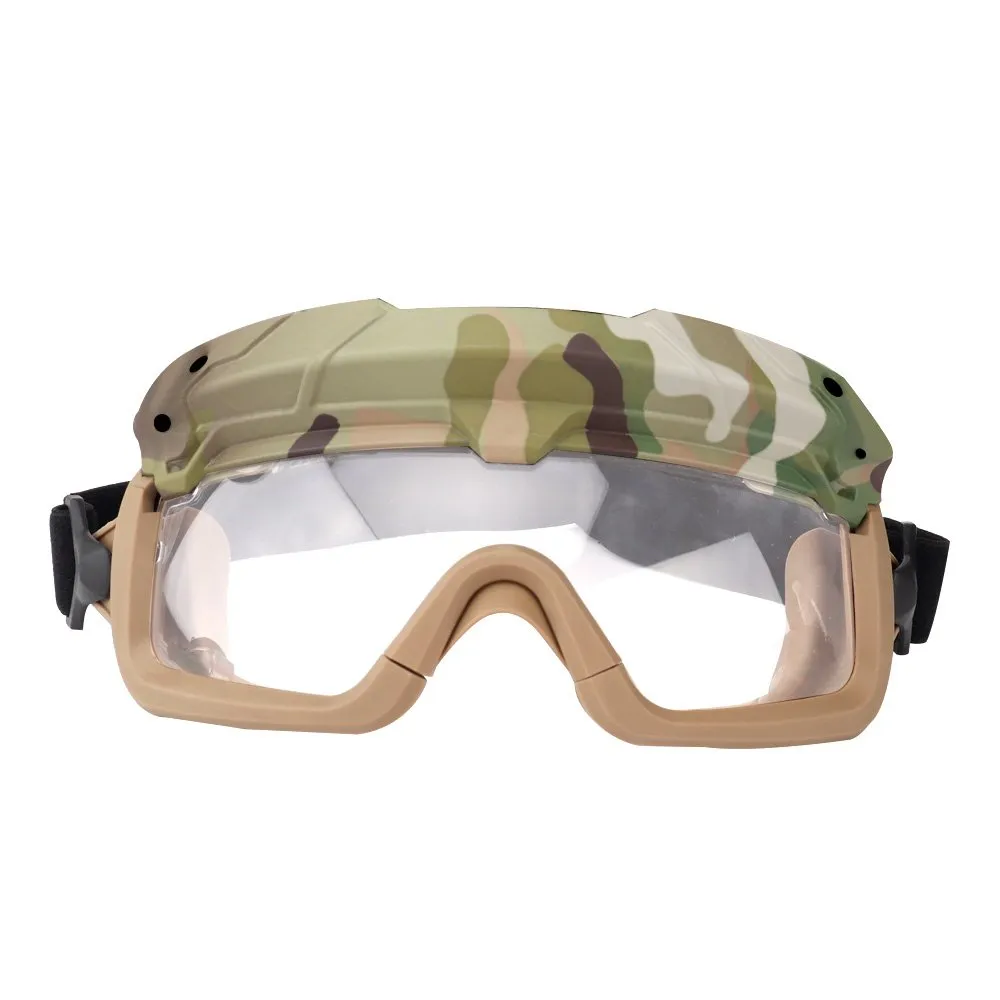 Очки тактические WOSPORT Tactical Multidimensional Split Goggle, прозрачные с креплением на шлем (Multicam)