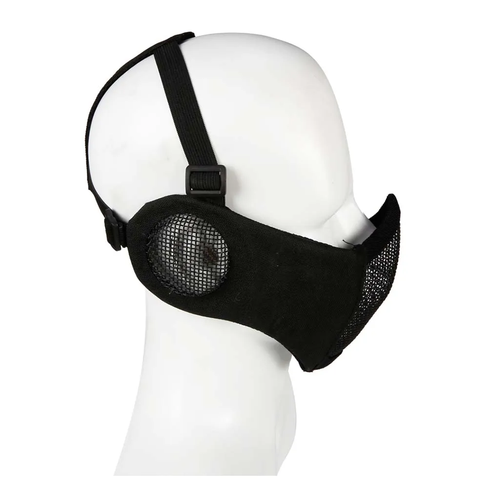 Маска на нижнюю часть лица и уши WOSPORT Tactical Glory Mask, ткань/сетка (Черный)