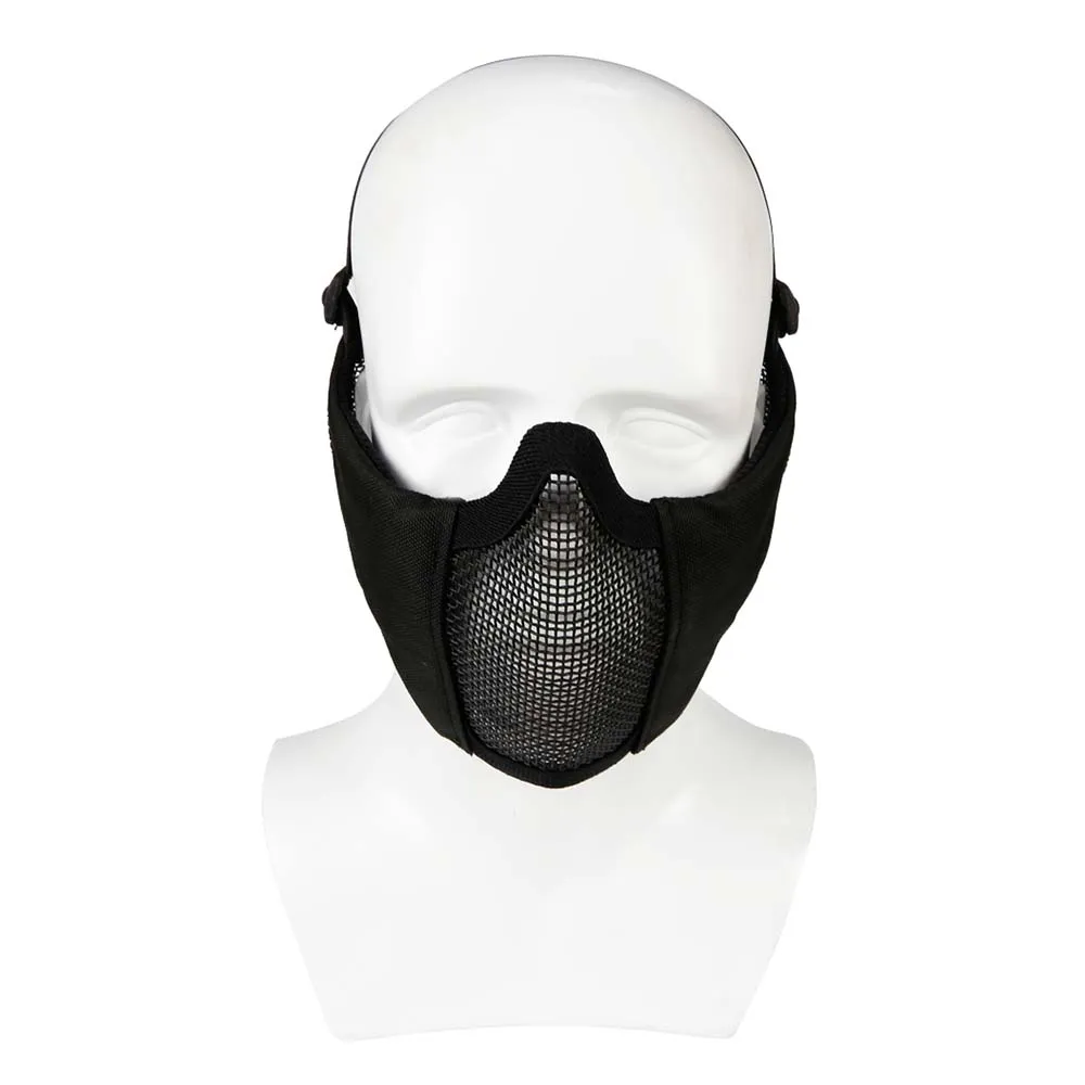 Маска на нижнюю часть лица и уши WOSPORT Tactical Glory Mask, ткань/сетка (Черный)