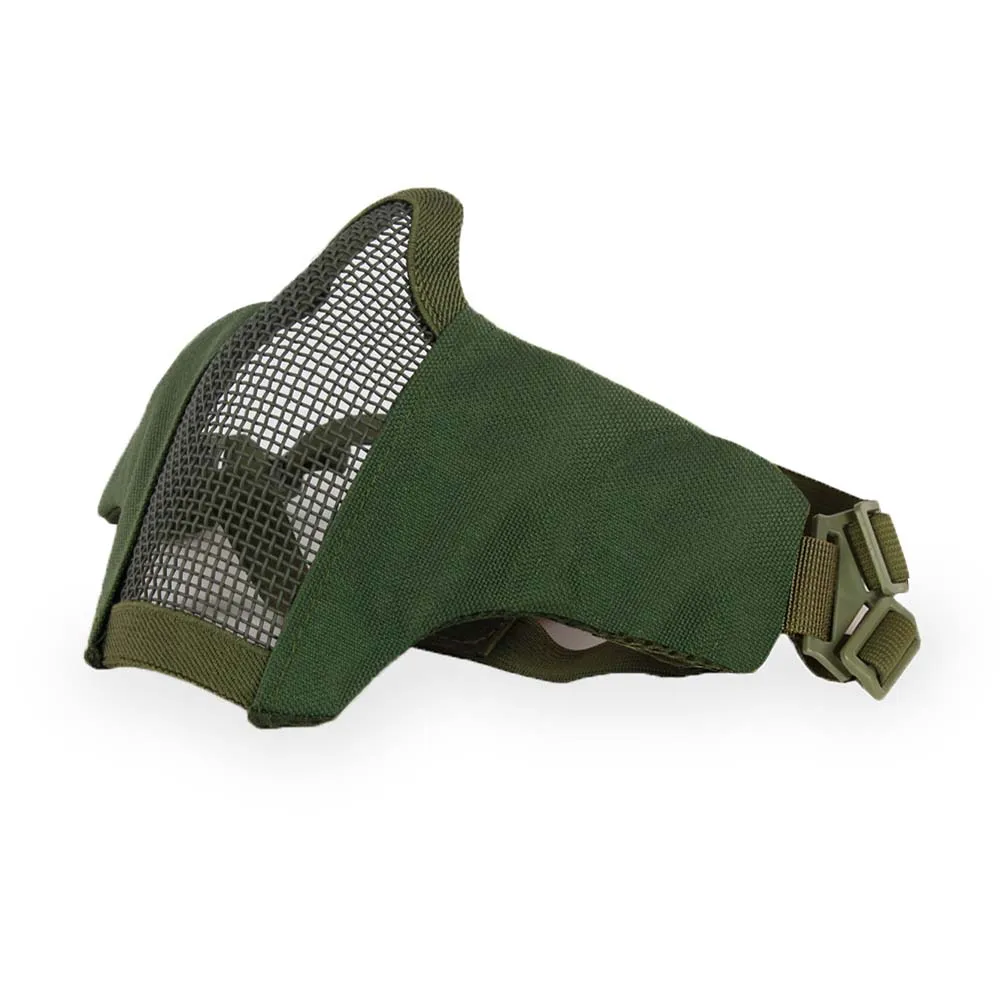 Маска на нижнюю часть лица WOSPORT Steel Mesh Mask, ткань/сетка (Олива)