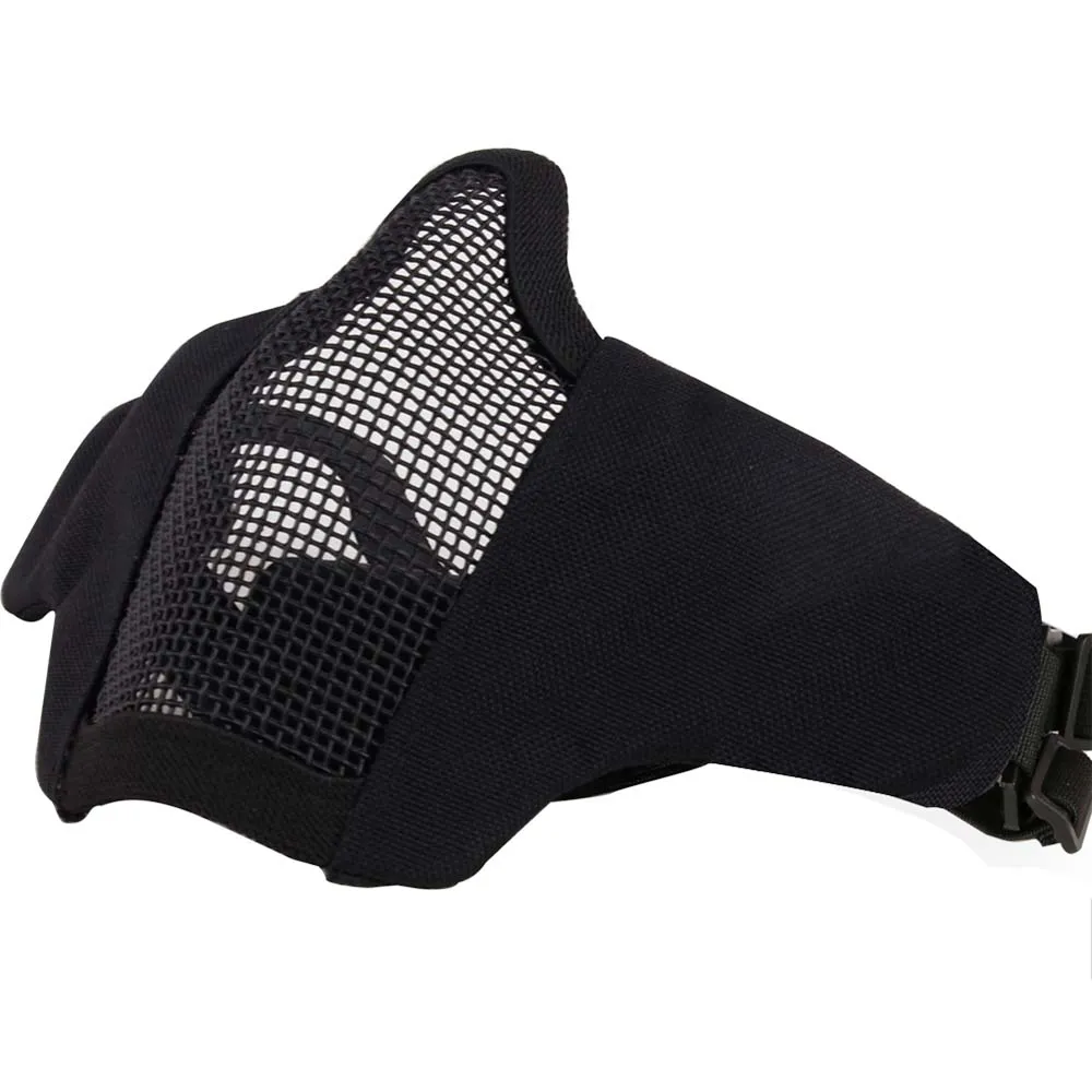 Маска на нижнюю часть лица WOSPORT Steel Mesh Mask, ткань/сетка (Черный)