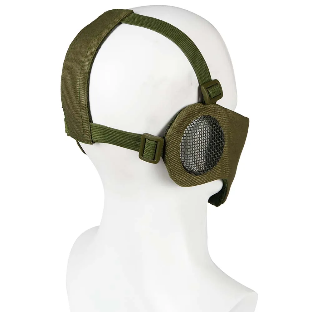 Маска на нижнюю часть лица и уши WOSPORT Tactical Glory Mask, ткань/сетка (Олива)