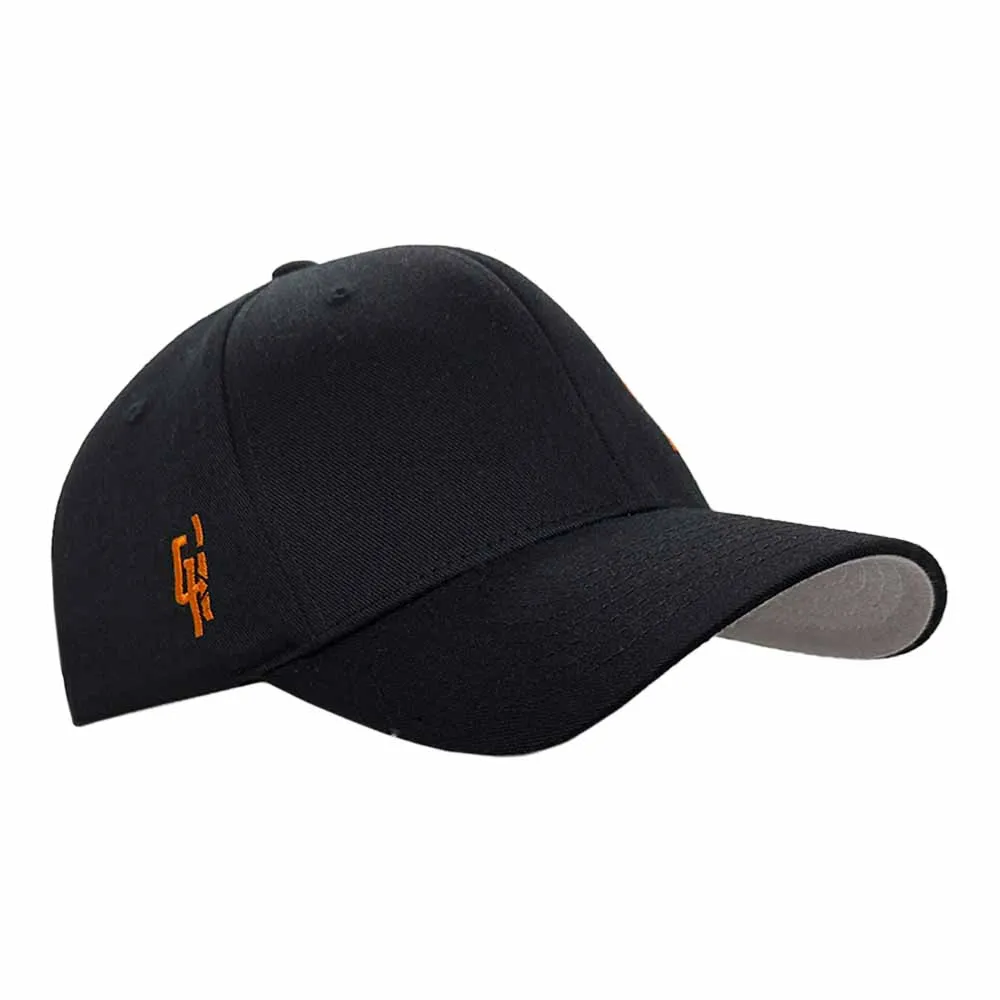 Бейсболка GH FLEXFIT лого оранжевый 6277 (Черный, L/XL)