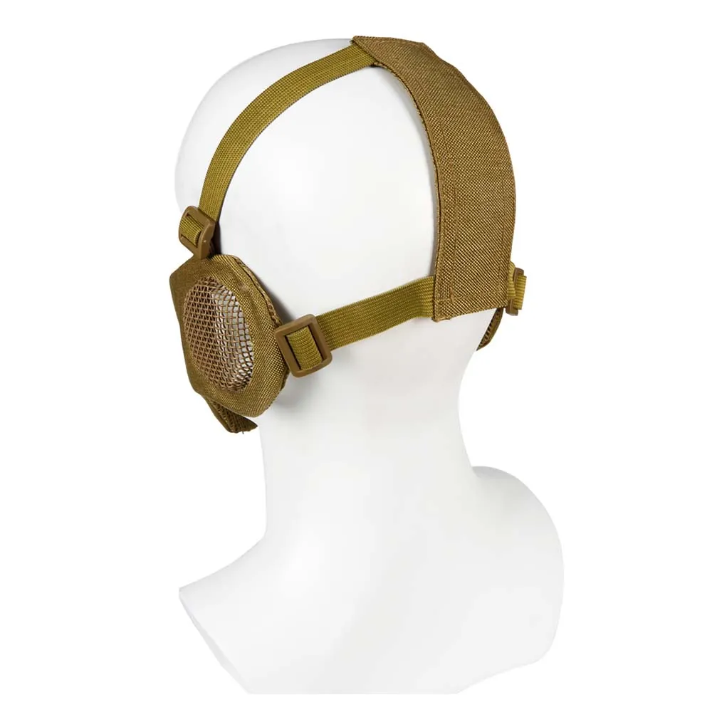 Маска на нижнюю часть лица и уши WOSPORT Tactical Glory Mask, ткань/сетка (Тан)