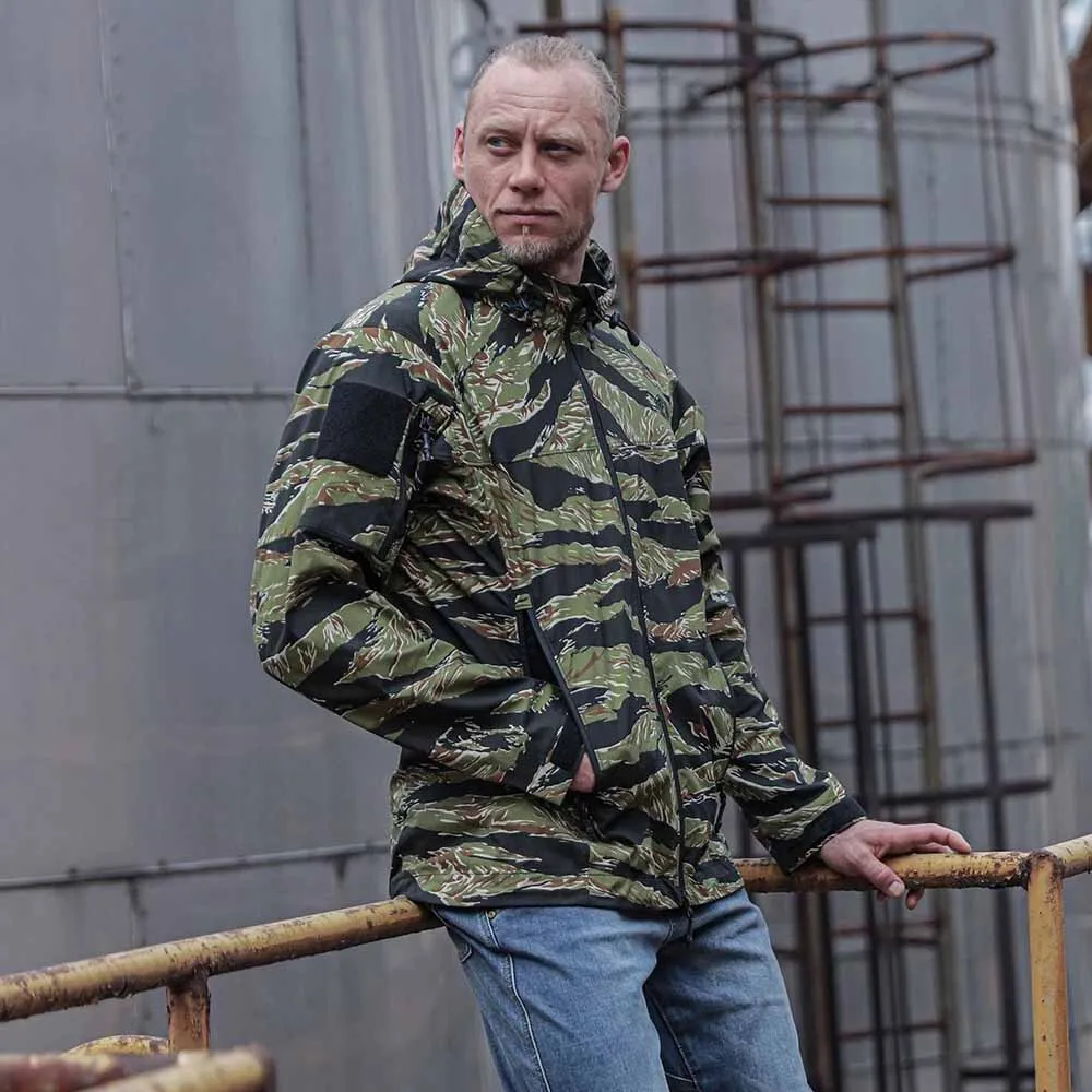 EmersonGear Blue Label Falco Lightweight Tactical Jacket  (Tiger Stripe, S)