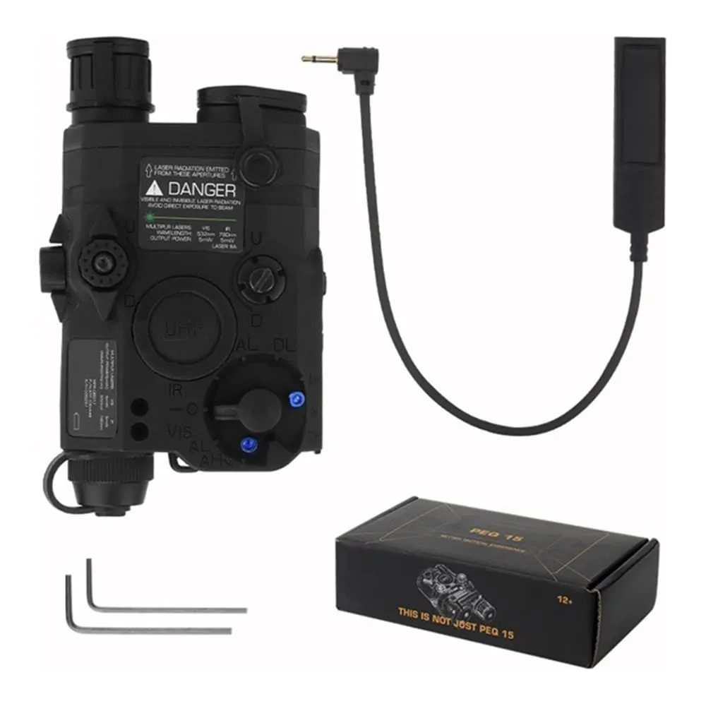 Комплекс тактический WOSPORT PEQ-15B фонарь, красный ЛЦУ, ИК-режим, тан