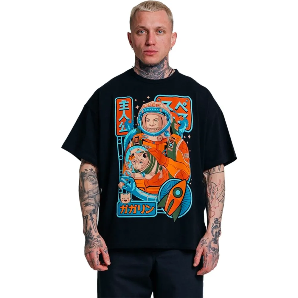 Футболка оверсайз Mother Russia 'Космические котики'