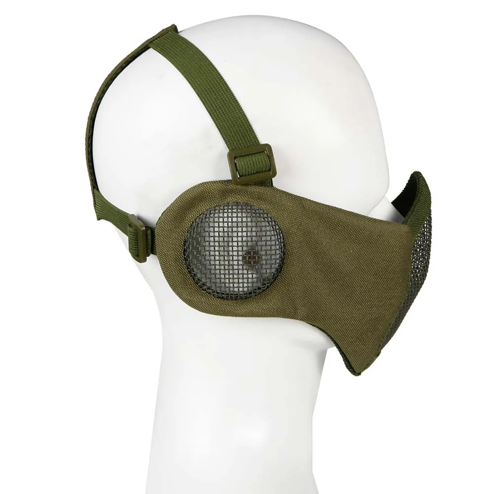 Маска на нижнюю часть лица и уши WOSPORT Tactical Glory Mask, ткань/сетка (Олива)