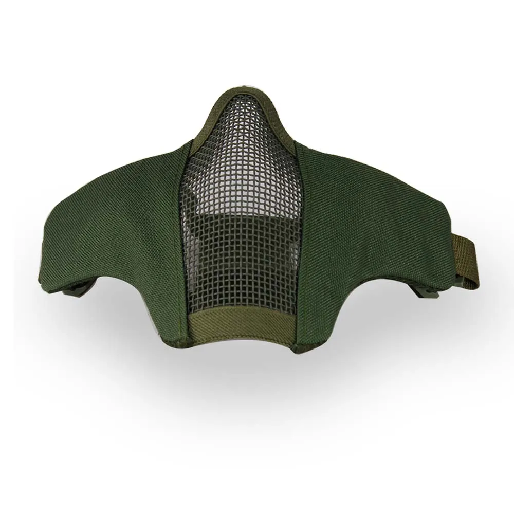 Маска на нижнюю часть лица WOSPORT Steel Mesh Mask, ткань/сетка (Олива)