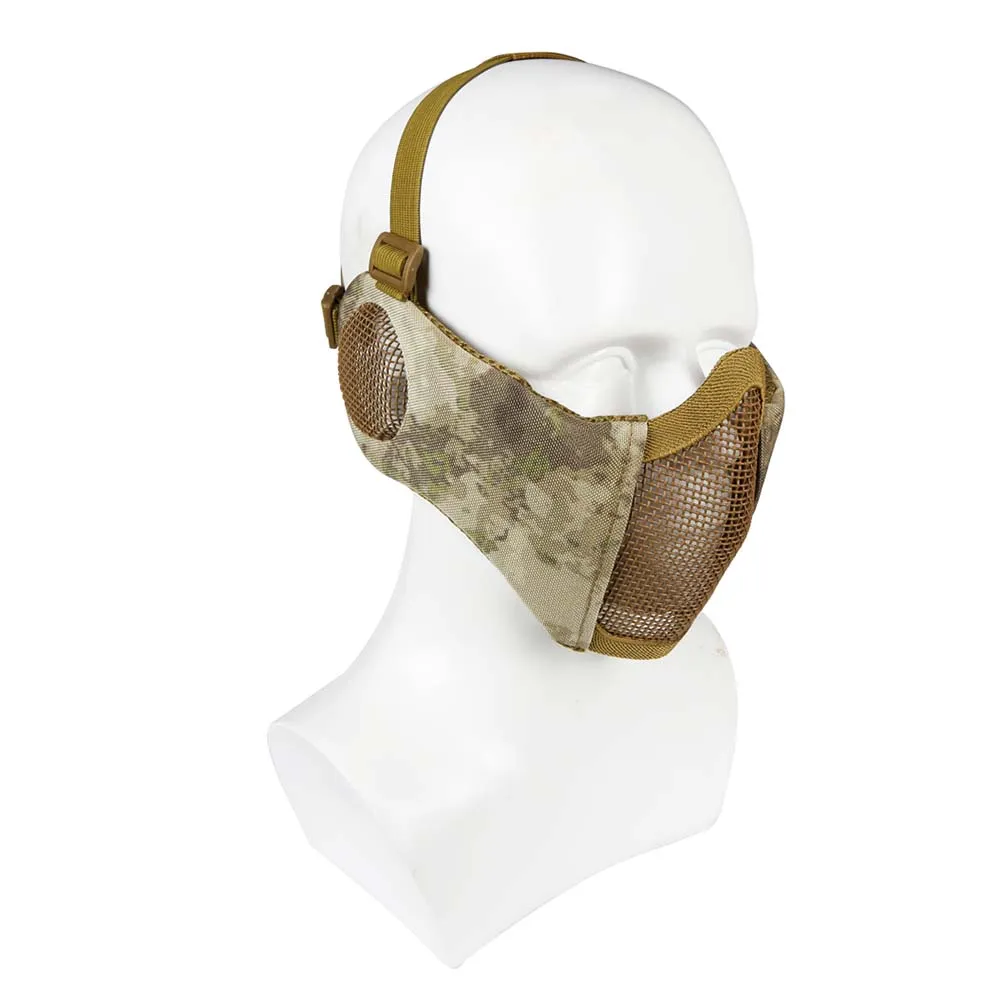 Маска на нижнюю часть лица и уши WOSPORT Tactical Glory Mask, ткань/сетка (Мох)