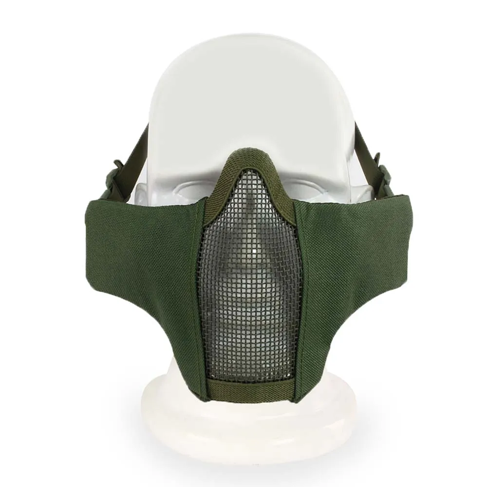 Маска на нижнюю часть лица WOSPORT Steel Mesh Mask, ткань/сетка (Олива)