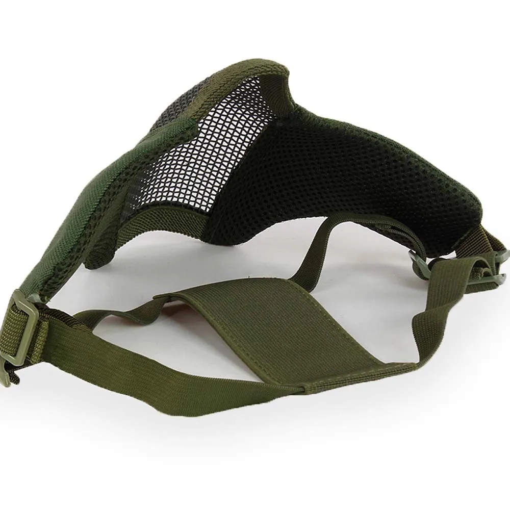 Маска на нижнюю часть лица WOSPORT Steel Mesh Mask, ткань/сетка (Олива)