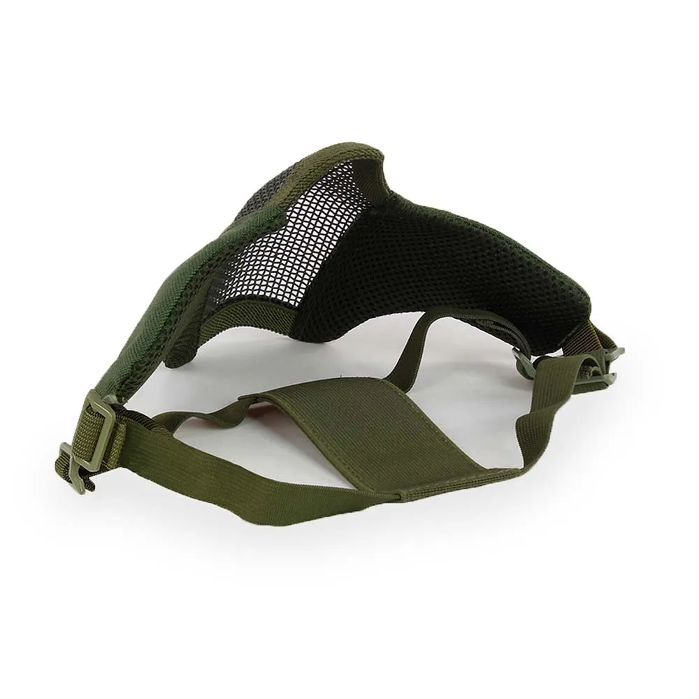 Маска на нижнюю часть лица WOSPORT Steel Mesh Mask, ткань/сетка (Олива)