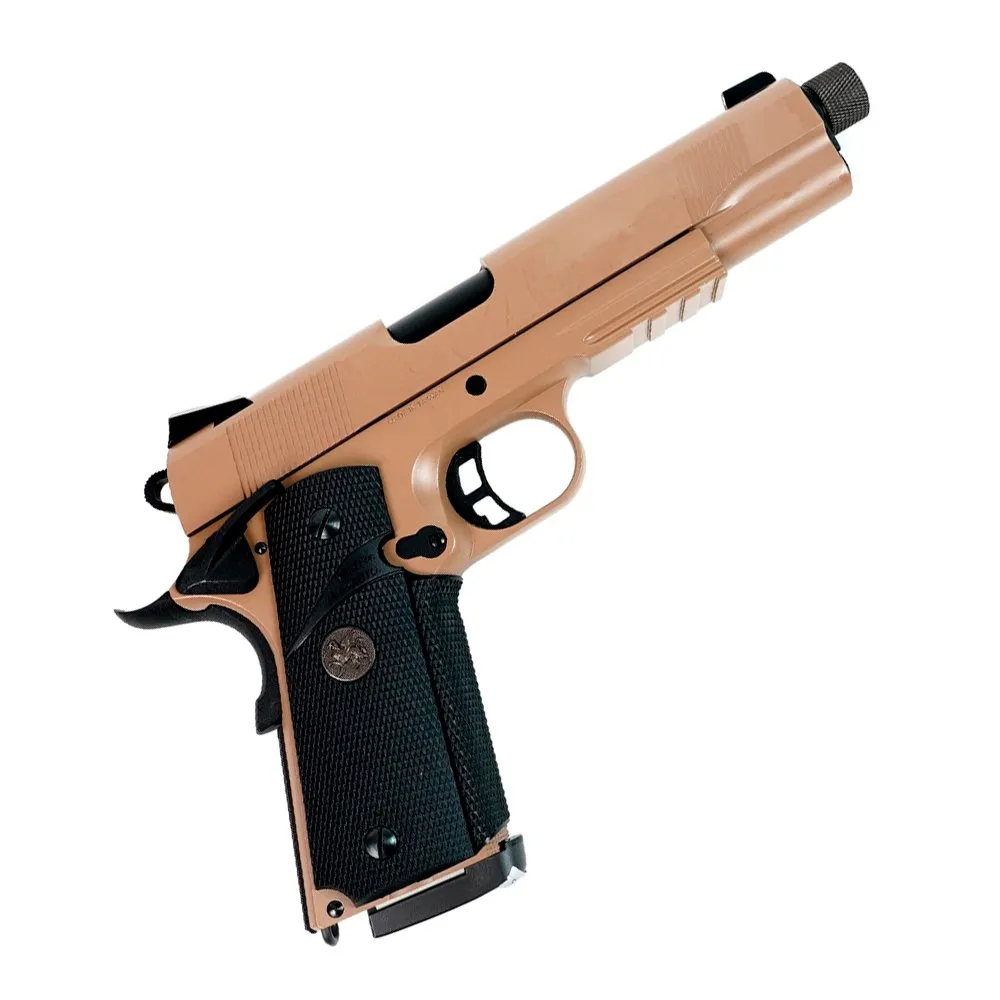 Пистолет газовый KJWorks MEU, тан, резьб п/глушитель