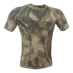 Футболка влагоотводящая WOSPORT Camouflage T-shirt (Мох, XL)