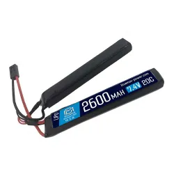 Аккумулятор 7.4В 2600мАч 2-разд.LiPo 20С BlueMAX мини-разъем /128*21*13