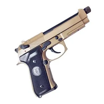 Пистолет газовый KJWorks Beretta M9A1, ствол с резьбой, тан