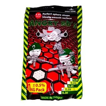 Шары ANGRY 0.28 Perfect, белый, 3500 шт, 1 кг