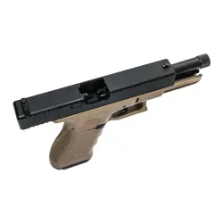 Пистолет газовый KJWorks Glock 17, резьб. п/глушитель, тан