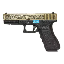 Пистолет газовый WE Glock 17 Gen.3, бронзовый