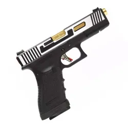 Пистолет газовый WE Glock 17 HI-SPEED хром