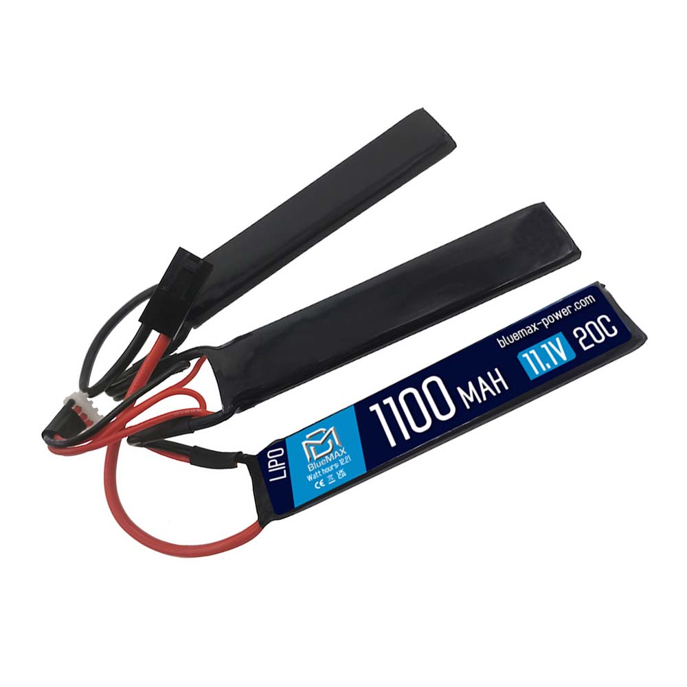Аккумулятор 11.1В 1100мАч 3-разд LiPo 20С BlueMax мини-разъем /102*21*15