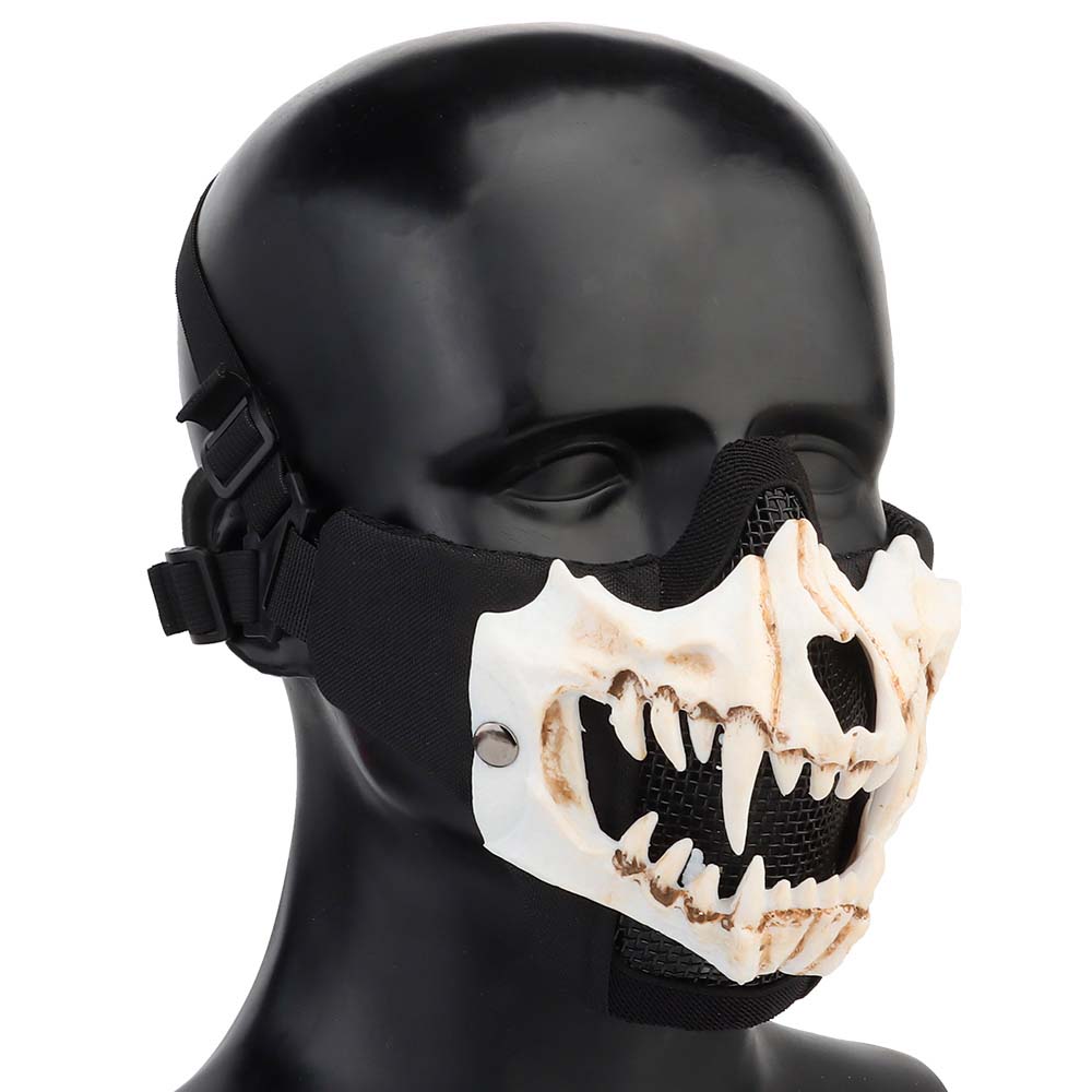 Маска на нижнюю часть лица WOSPORT Fangs Mask клыки белые (Черный)
